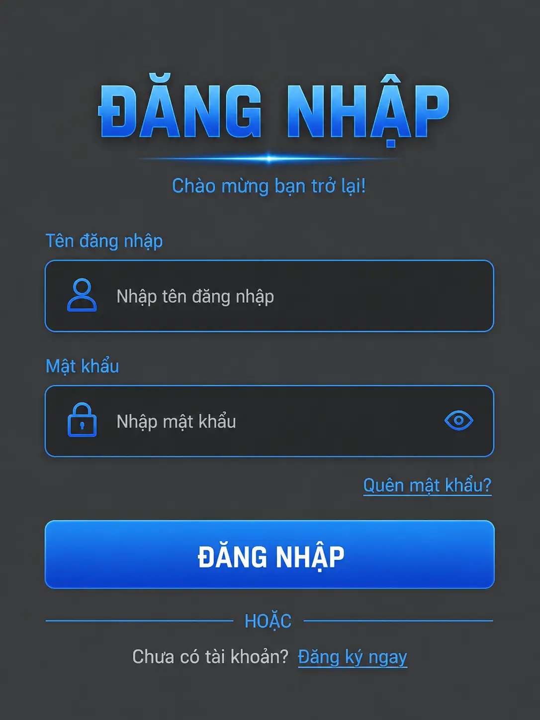 Biểu mẫu đăng nhập tài khoản HAYWIN